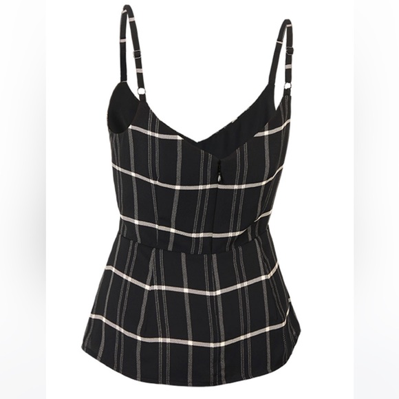 cabi NWT Check Crossover Cami, black/white plaid, size 4, Fall 20 - Picture 3 of 8